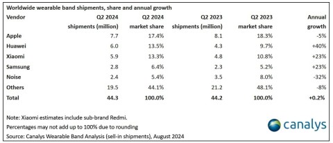 The most successful smartwatch brands in 2024 have been named