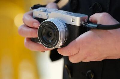 Fujifilm X-E5 compact mirrorless camera with retro design